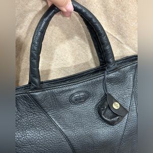 Ibiza black leather tote/handbag